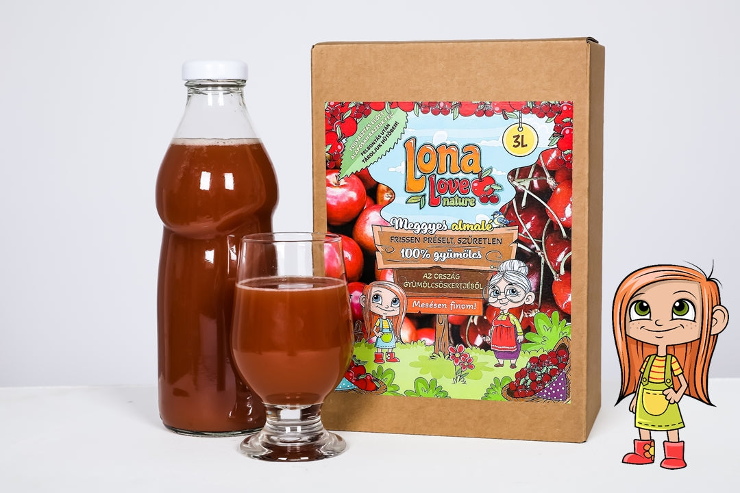 Lona - MEGGY - Alma (20-80%) gyümölcslé -3 liter -dobozban