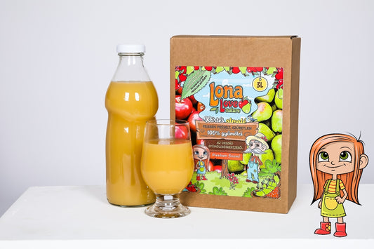 Lona - KÖRTE - Alma (20-80%) gyümölcslé -3 liter -dobozban