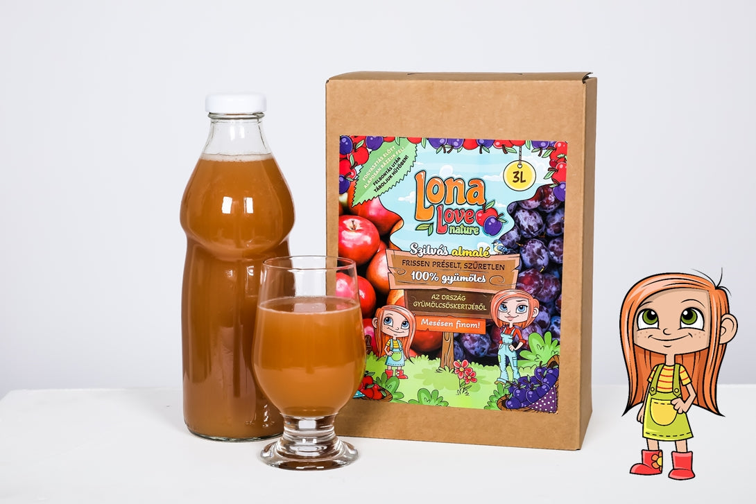 Lona - SZILVA -Alma (20-80%) gyümölcslé -3 liter -dobozban