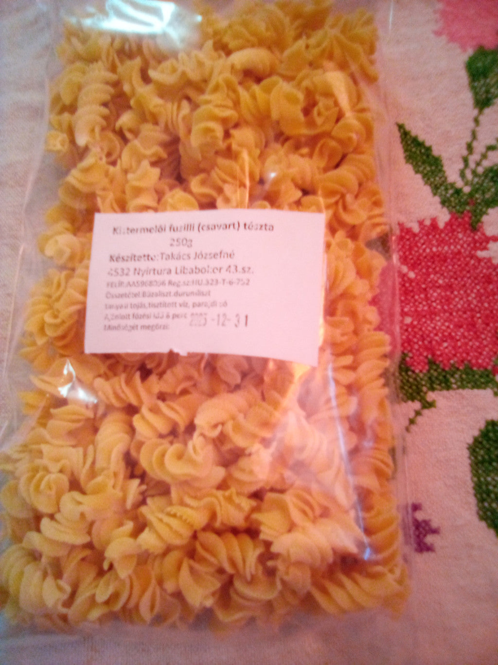 Fusilli (csavart) száraztészta 250g